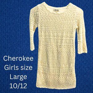 🤍 Cherokee Crochet Sweater Dress – Girls L (10/12) 🤍